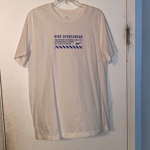 White and Blue Mens Nike Tee Shirt Size Large